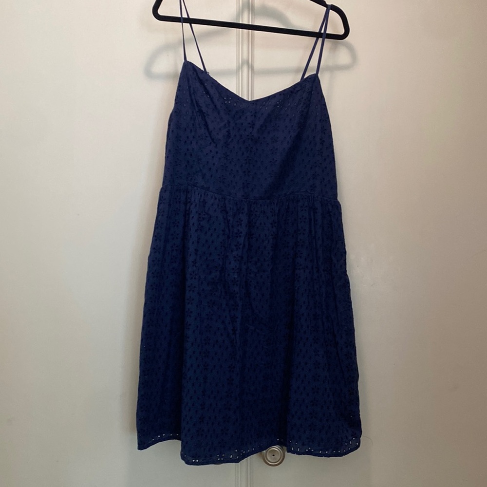 Old Navy Eyelet Dress, Navy Blue